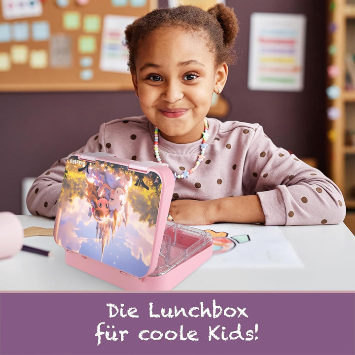 Brotdose Kinder mit Fächern - Bento Box auslaufsicher - robust - BPA Frei Lunchbox - Brotbox für Sch