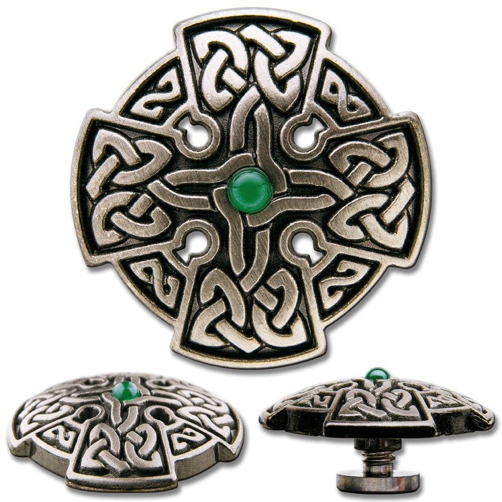 Hoppe &amp; Masztalerz 6 St. Celtic Concho Schraubzierniete Zierniete Schraubniete Screwback Concho Kelt