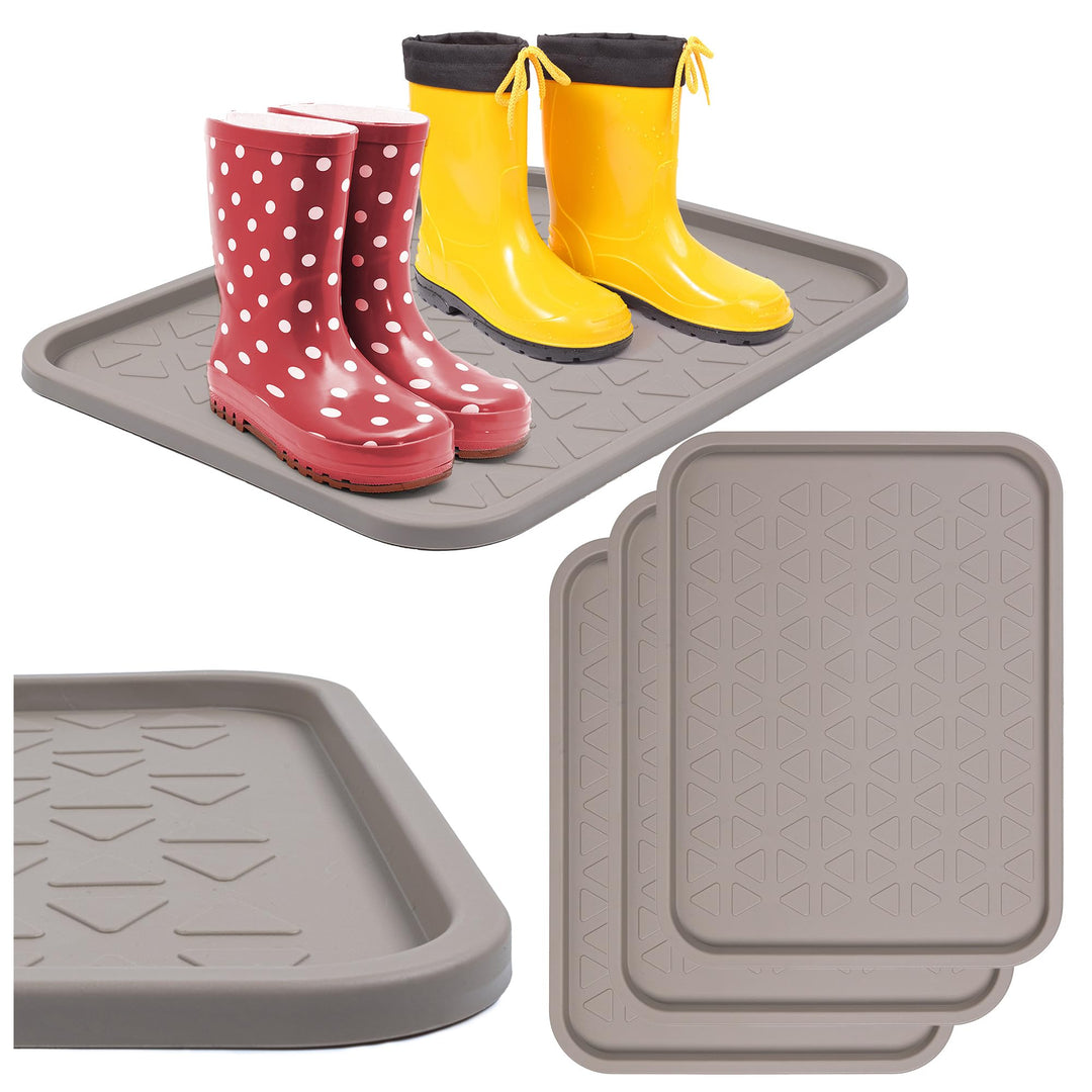Set Schuhabtropfschale Schuhmatte wasserdichte, pflegeleicht, Kunststoffmatte schützt Böden Schuhabl