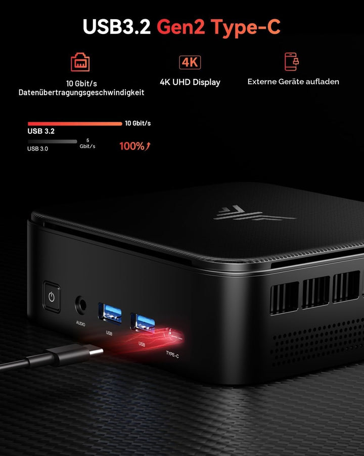 NiPoGi E3B Mini PC АMD Ryzen 5 7430U(Bis zu 4,3GHz) 32GB(2 * 16GB) DDR4 1TB M.2 SSD, Mini Computer m