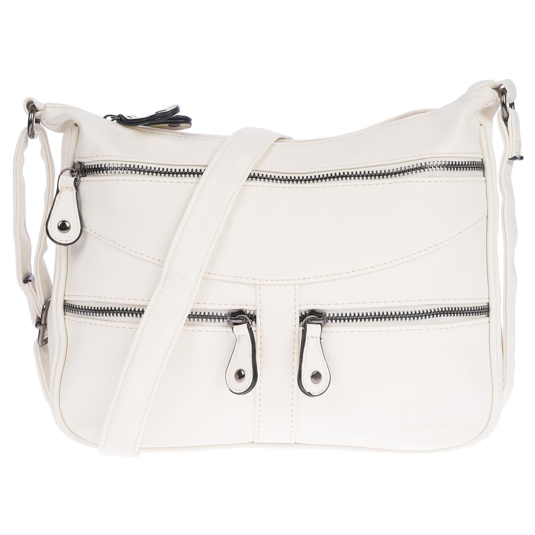 Christian Wippermann Damen Tasche Schultertasche Umhängetasche Crossover Bag Leder Optik Handtasche