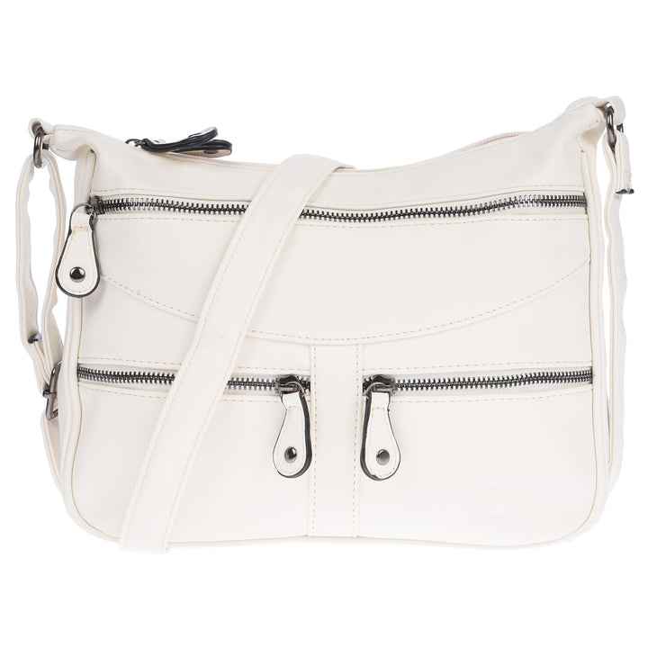 Christian Wippermann Damen Tasche Schultertasche Umhängetasche Crossover Bag Leder Optik Handtasche