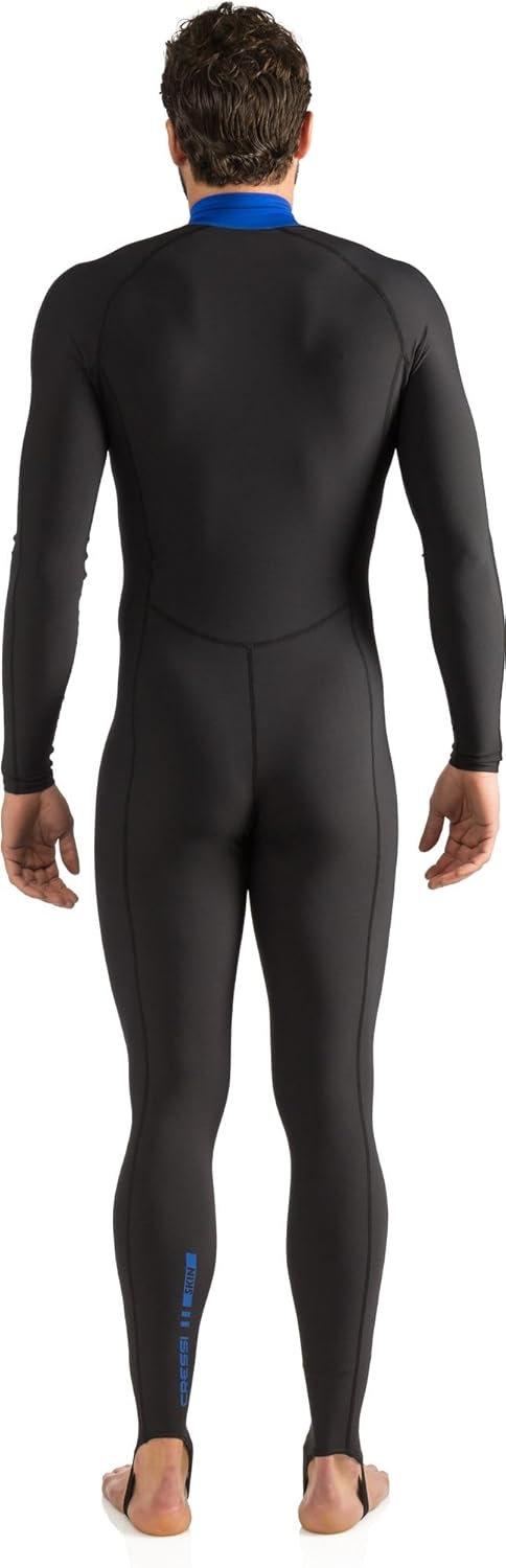 Cressi Skin 1mm - Superelastischen Anzug aus 86% Polyester / 14% Elasthan Schwarz/Blau S/2, Schwarz/