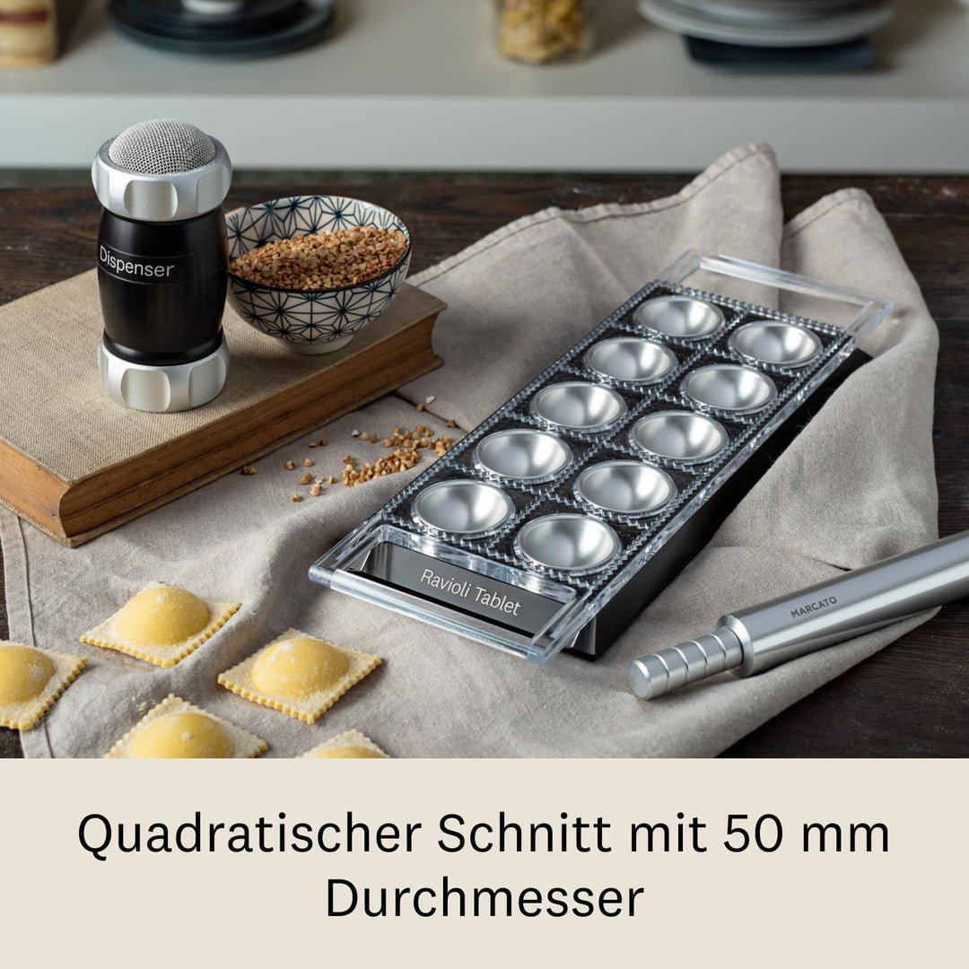 MARCATO Ravioli Tablet. Form für Ravioli Powder Grau. Eloxiertes Aluminium. 20 x 10 x 2 cm. Einfache