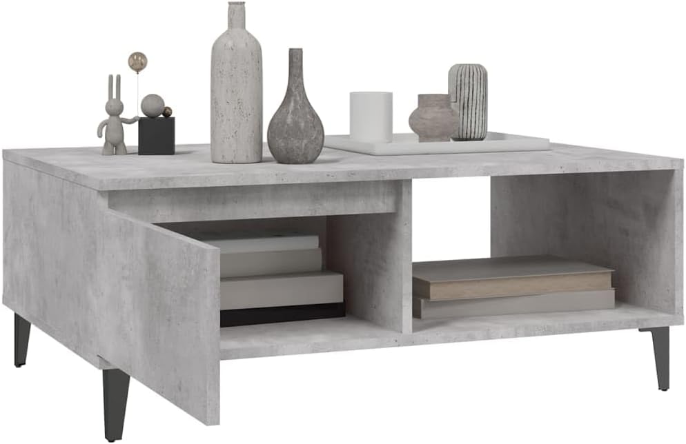 WIFESE Couchtisch mit Offenes Fach 90x60x35 cm Beistelltisch Holz Modernes Design Wohnzimmertisch Kl