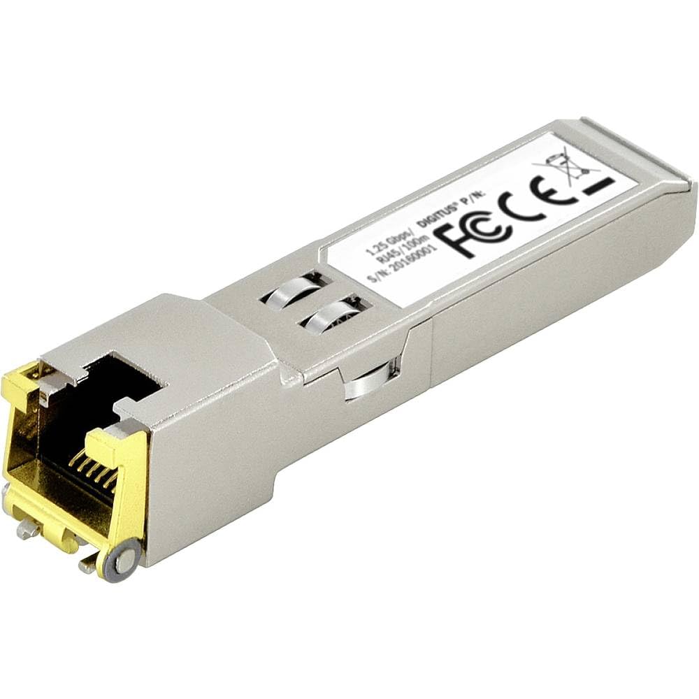DIGITUS Gigabit SFP+ Modul für Cat 6A Kupfer Patchkabel, Mini GBIC, RJ45 Buchse, 10GBaseT, 100 Meter