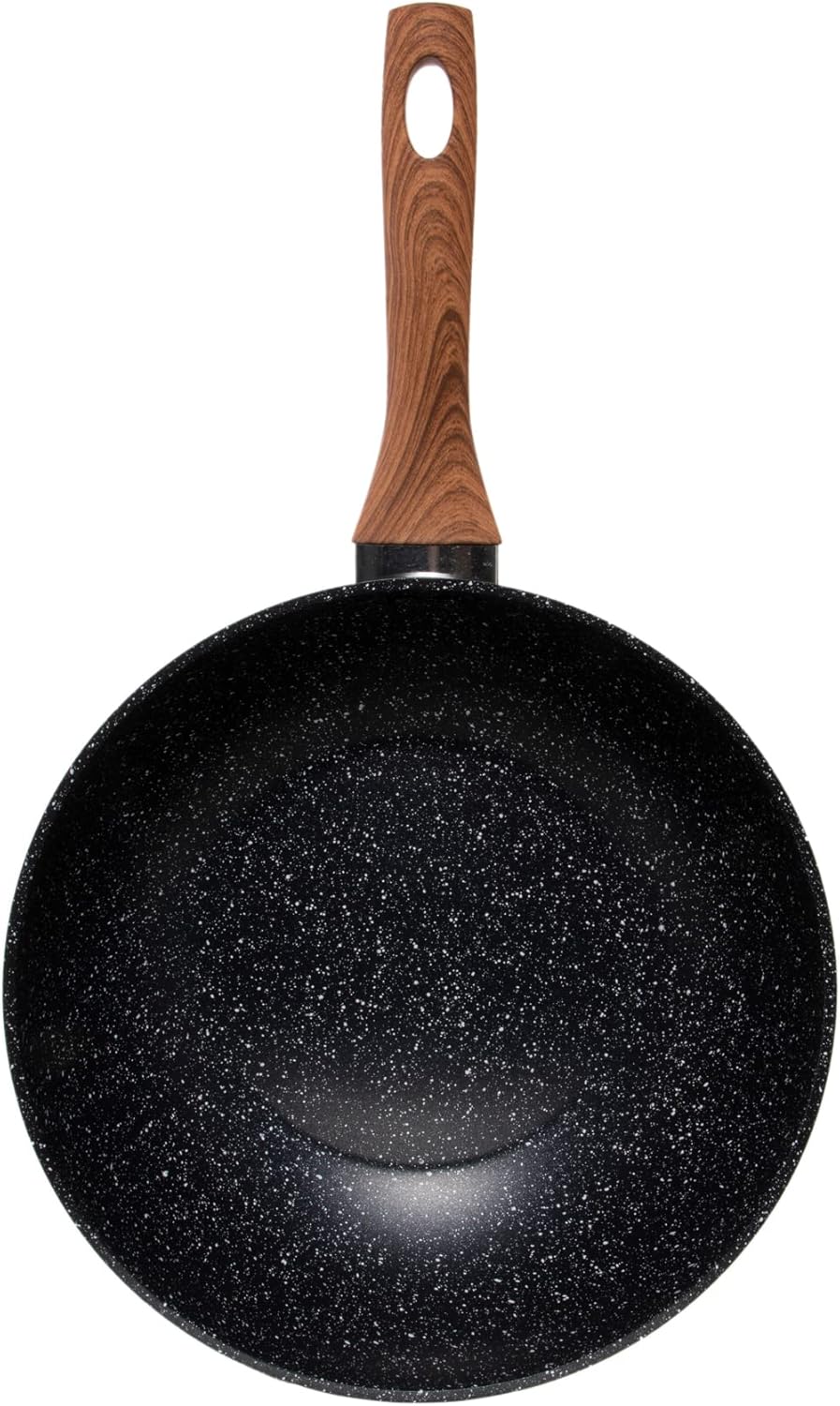 Wenco Wok-Pfanne, Ø 28 cm, Induktionsgeeignet, Aluminium mit PFOA-freier Antihaftbeschichtung, Schwa
