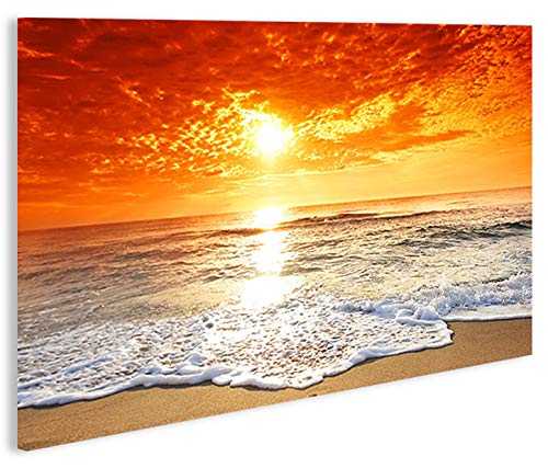 islandburner Bild Bilder auf Leinwand Sonnenuntergang am Meer 1p XXL Poster Leinwandbild Wandbild De