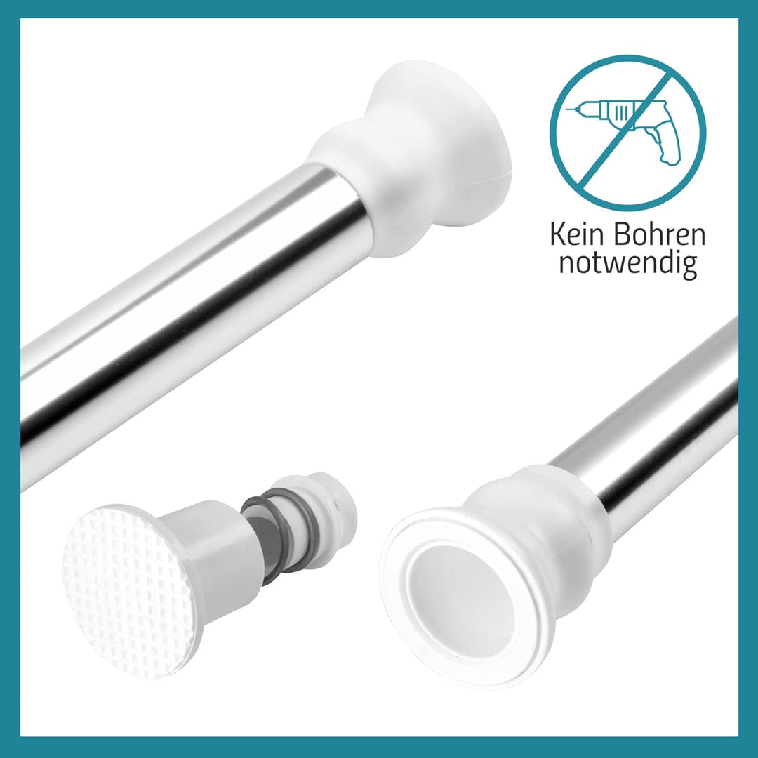 RIDDER Duschvorhangstange Wien ausziehbar chrom glänzend 70-115 cm 70-115 cm Chrom Glänzend, 70-115