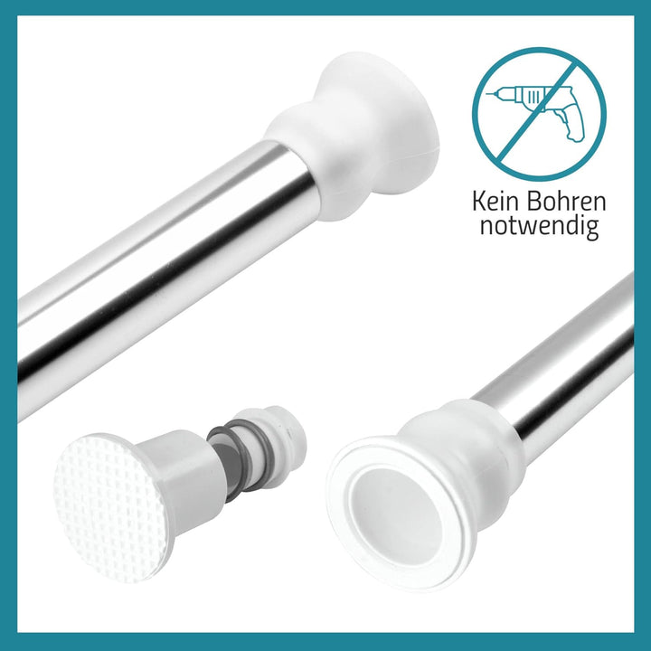 RIDDER Duschvorhangstange Wien ausziehbar chrom glänzend 70-115 cm 70-115 cm Chrom Glänzend, 70-115