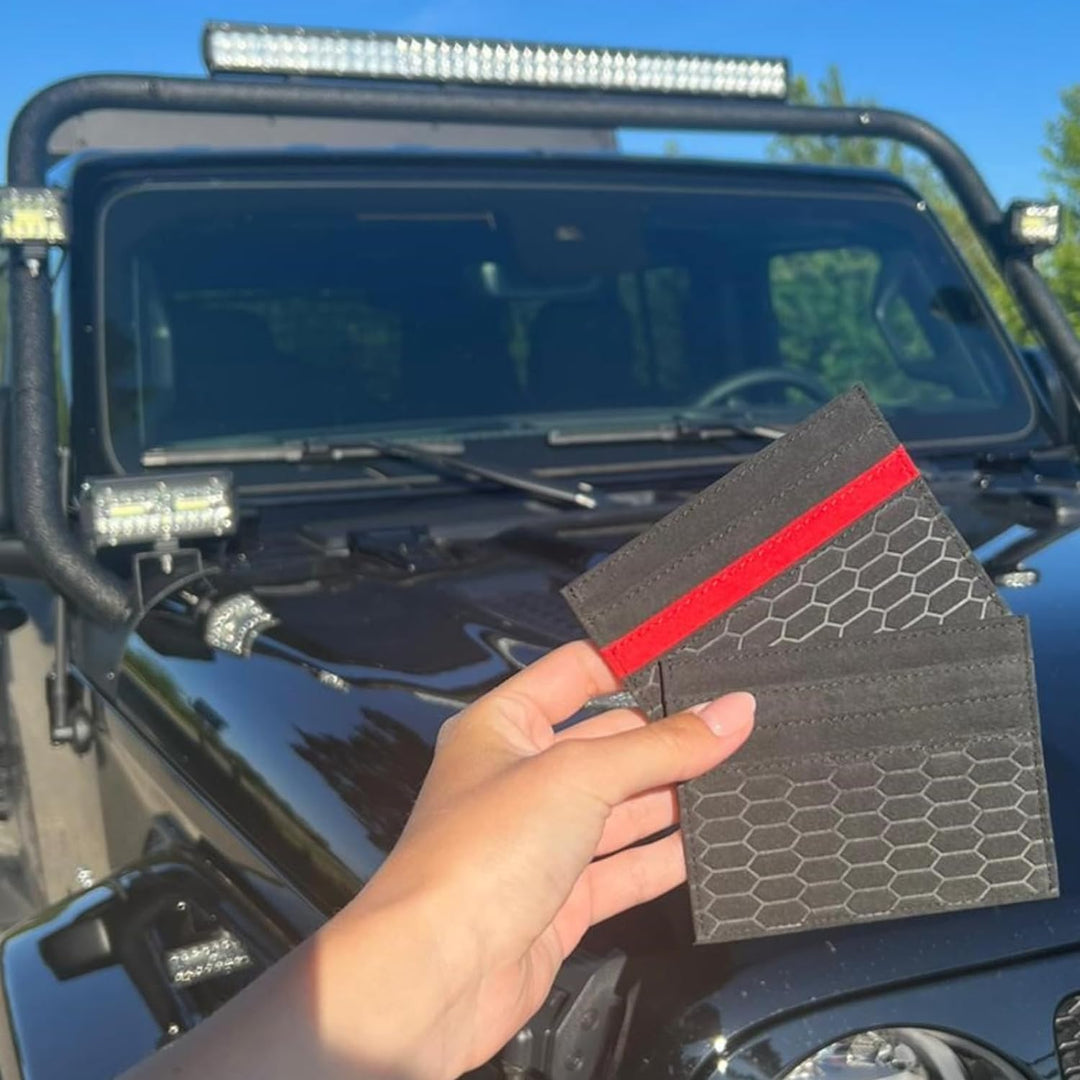 FLG | Kartenhalter Alcantara Card Holder Stoff Wildleder Mikrofaser Wallet Leder Kartenetui Schwarz