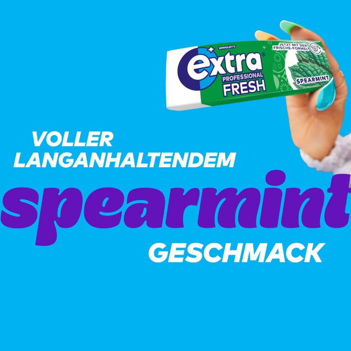 Extra Professional Fresh Spearmint, Zuckerfreier Kaugummi, Multipack mit 30x10 Dragees, Für frischen