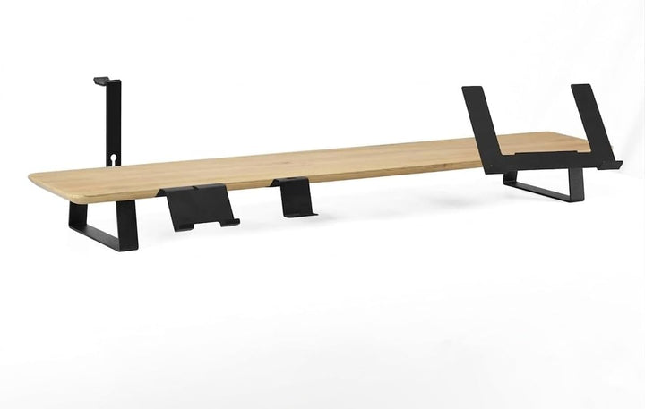 Monitorständer Desk Shelf 100 cm Eiche | Monitorerhöhung Holz mit modularem Schienensystem | Schreib