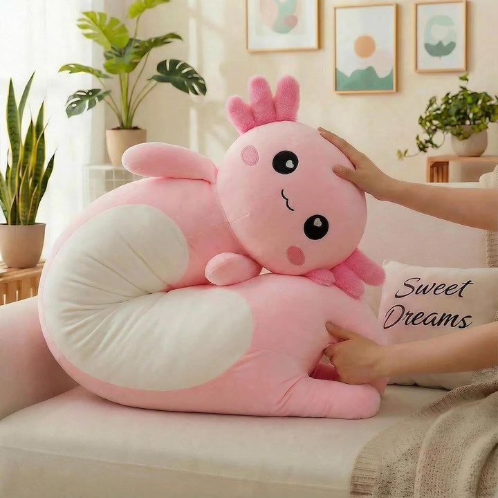 Kekeso Langes Axolotl Plüschtier,Kawaii Axolotl Kuscheltier Stofftier Rosa Axolotl Plüsch-Kissen, fü