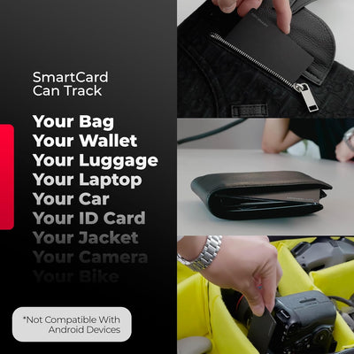 KeySmart SmartCard Thin Wallet Tracker Card, Rechargeable & Reusable, Versatile Lanyard Slot or Keyc