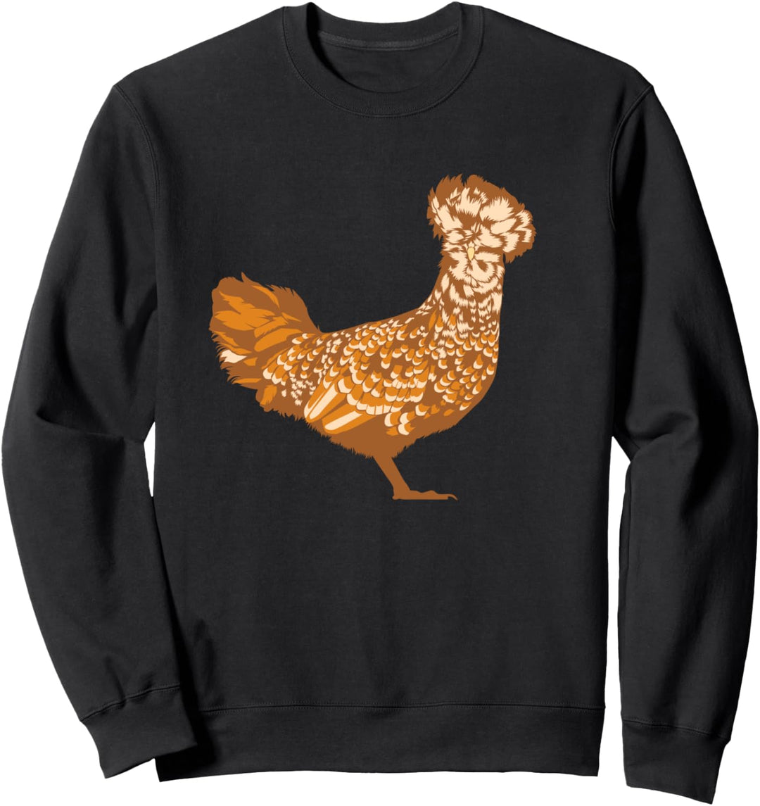 Zeichnung eines Holländischen Haubenhuhn Sweatshirt