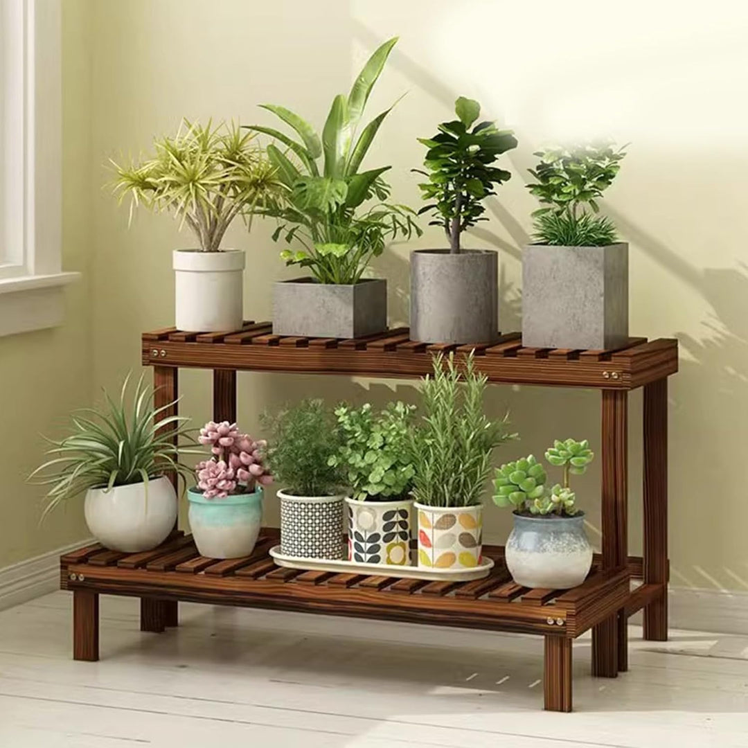 Blumenständer Aus Holz Mehrstöckiges Pflanzenregal Für Innen Balkon-Pflanzenständer Sukkulentenhalte