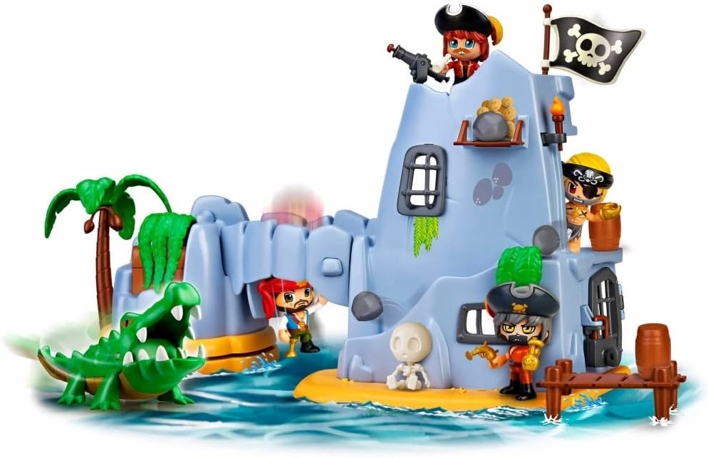Pinypon Action - Pirateninsel von Captain Cayman mit 2 Figuren für Jungen und Mädchen von 4 bis 8 Ja