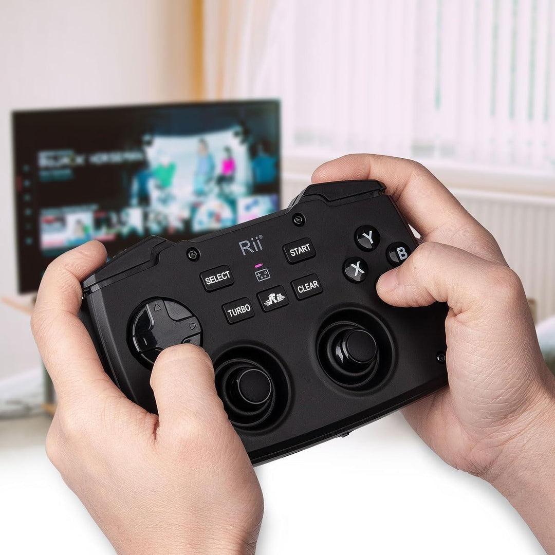 Rii Gaming Controller Wireless mit Tastatur mit Touchpad, 3-in-1-Funktionalität, 2,4GHz-Empfänger-An