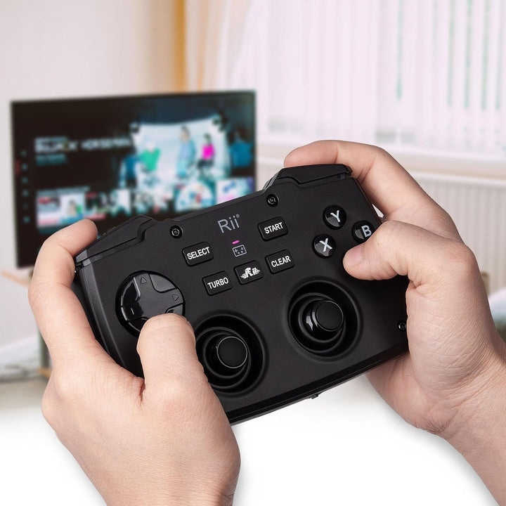 Rii Gaming Controller Wireless mit Tastatur mit Touchpad, 3-in-1-Funktionalität, 2,4GHz-Empfänger-An