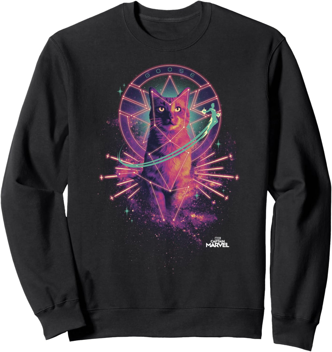 Captain Marvel Goose The Cat Galaxy Portrait Sweatshirt