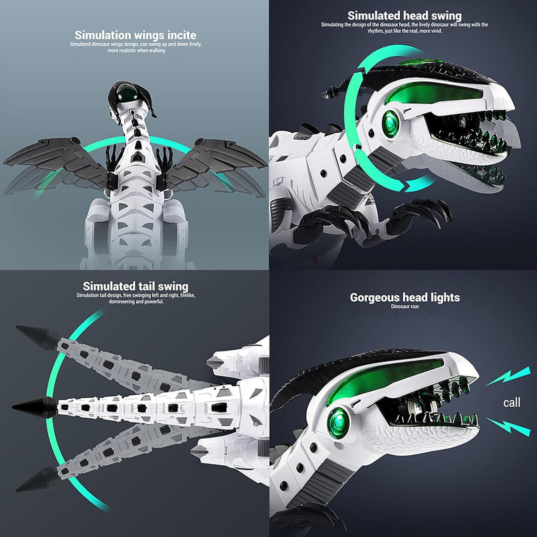 Yunseity Gehender Dinosaurier-Roboter-Drachen-Spielzeugnebel, der Feuerspeiende Lichter und Geräusch