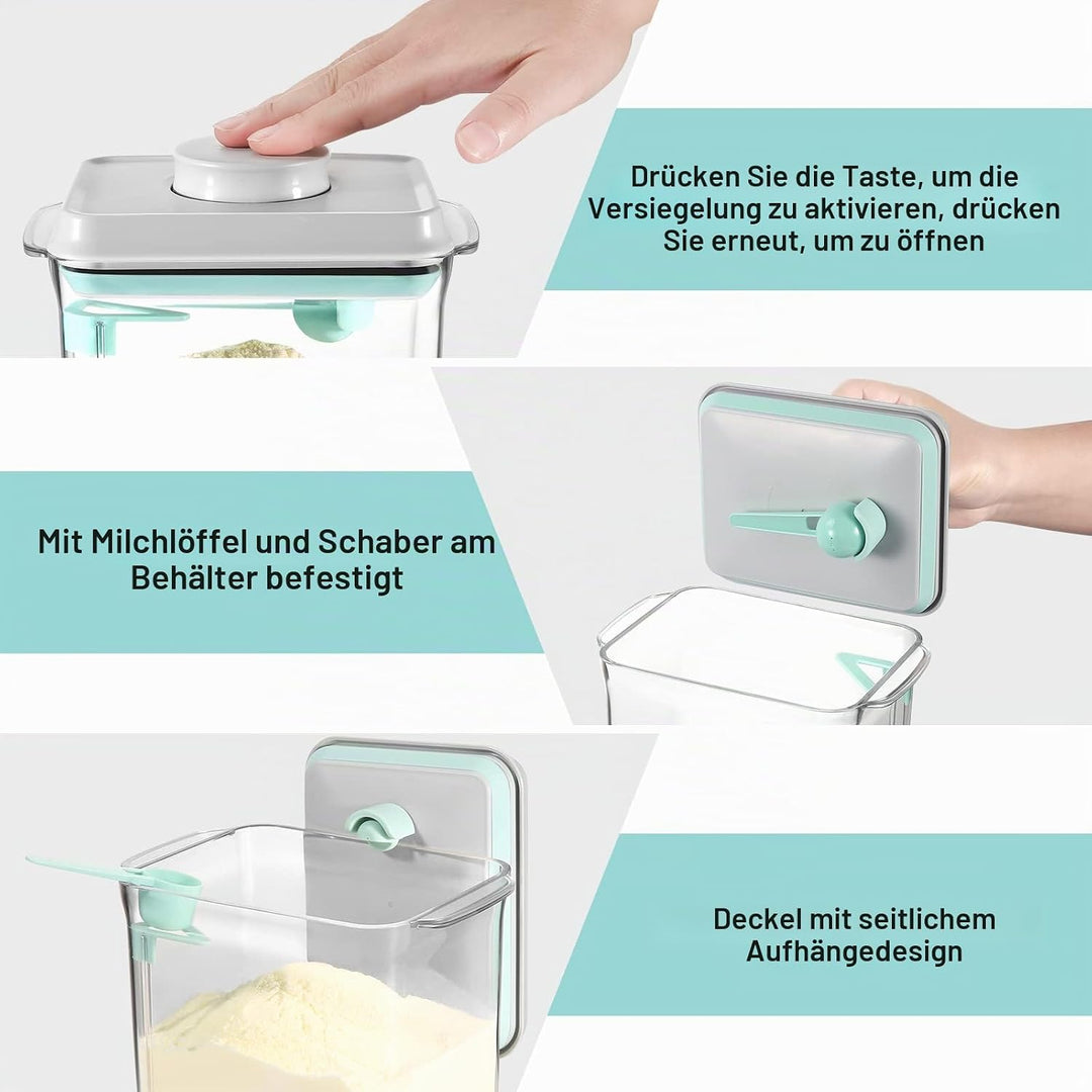 Luftdichte Frischhaltedosen-Sets, Pop Up Frischhaltedosen mit Deckel, stapelbarer Formelbehälter für
