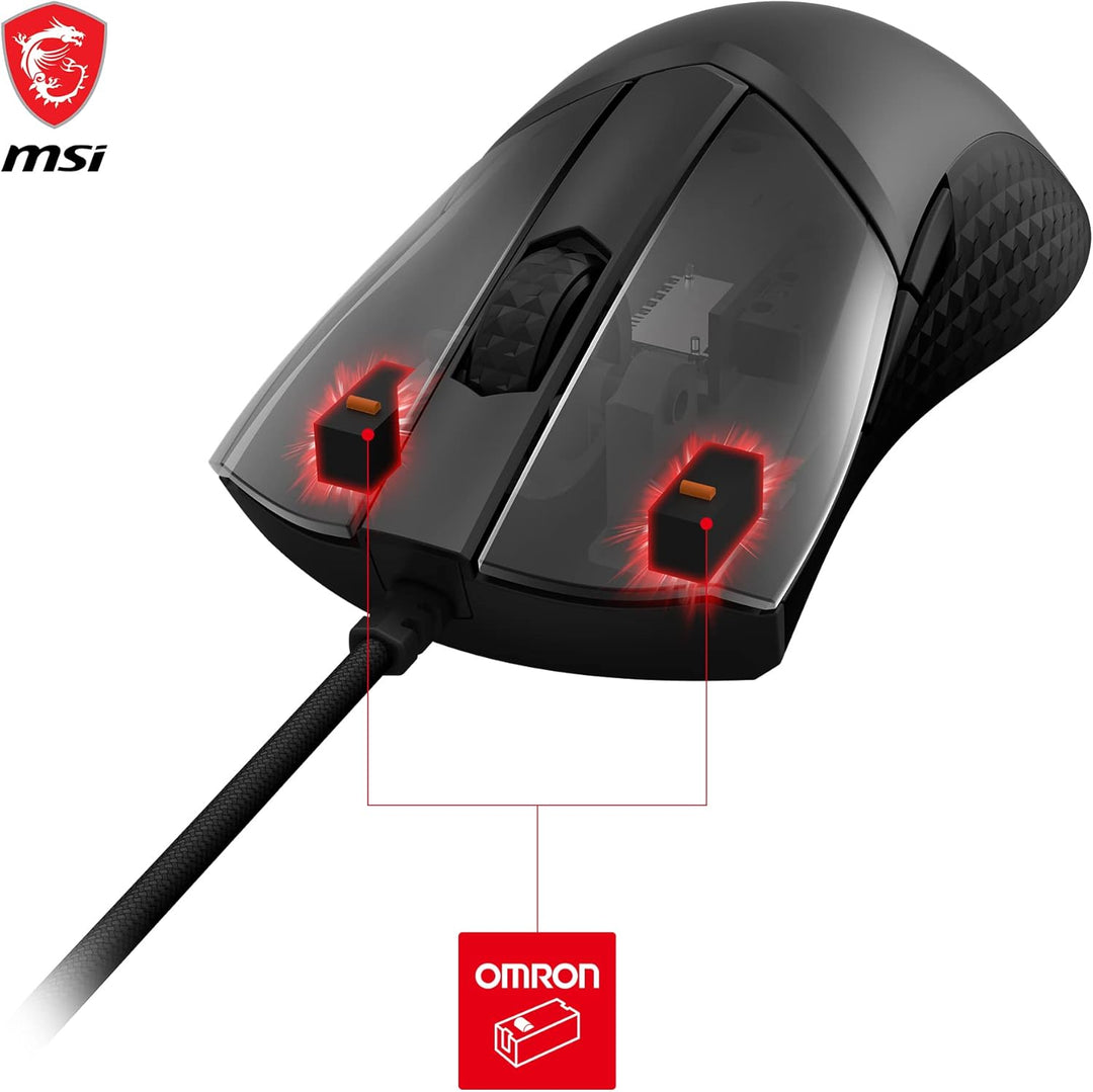 MSI Clutch GM31 Lightweight Gaming Maus - 12.000 DPI Optischer Sensor, Rechtshänder, 60M+ Click OMRO
