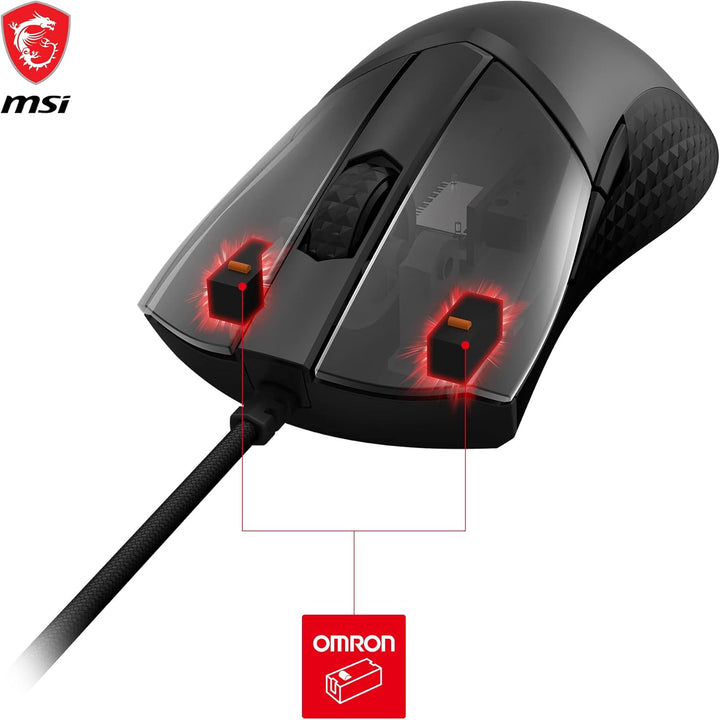MSI Clutch GM31 Lightweight Gaming Maus - 12.000 DPI Optischer Sensor, Rechtshänder, 60M+ Click OMRO