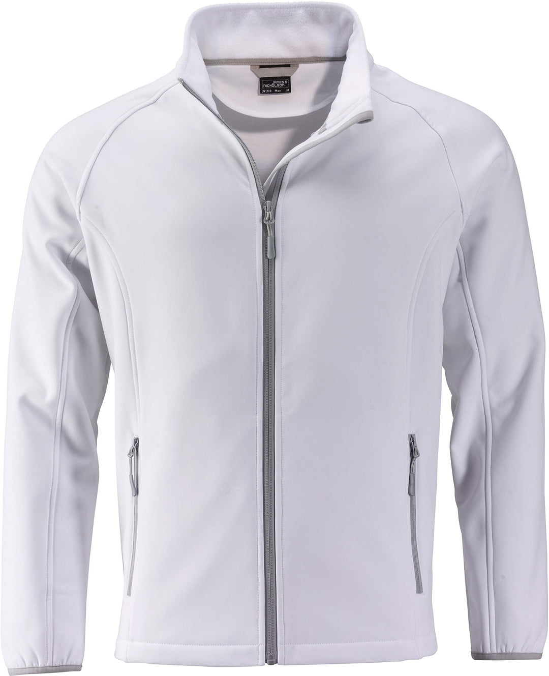 James & Nicholson Herren Men's Promo Softshell Jacket Jacke, Weiss (White), Medium