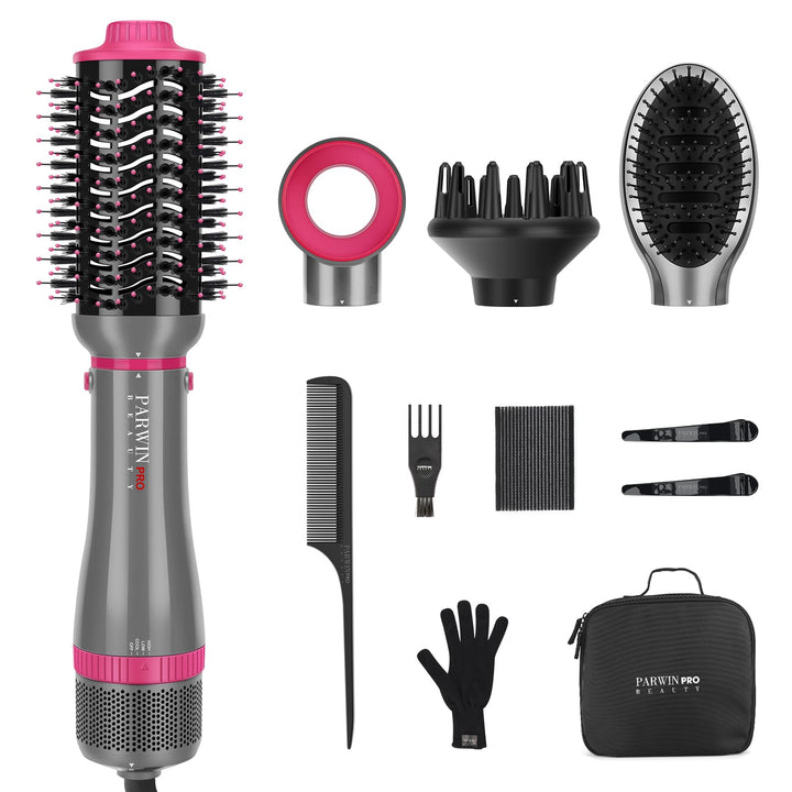 4 IN 1 Hairstyler Föhnbürste Set, One Step Warmluftbürste Grau, Grau