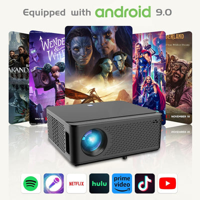 5G WiFi Bluetooth Projektor, Upgrade 20000L Full HD Native 1080P Outdoor Video Projektor, Unterstütz