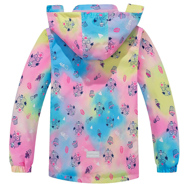 Mädchen Regenjacke - Regenmantel mit Kapuze Outdoor Wasserdichte Jacke Kinder Softshelljacke Übergan