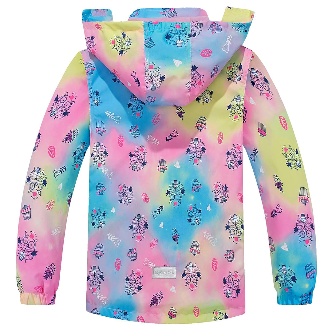 Mädchen Regenjacke - Regenmantel mit Kapuze Outdoor Wasserdichte Jacke Kinder Softshelljacke Übergan