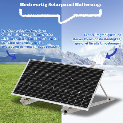 Aufun Solarmodul Halterung 71cm, 2 Paar Universal Solarpanel Halterung 28 zoll, Halterung Balkonkraf