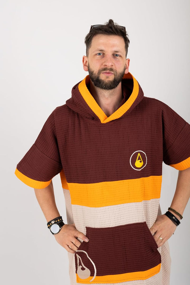 WAVE HAWAII Bade-Poncho Damen & Herren Porlamar | Grösse L/XL, 170-200cm I 100% Baumwolle Surf-Ponch