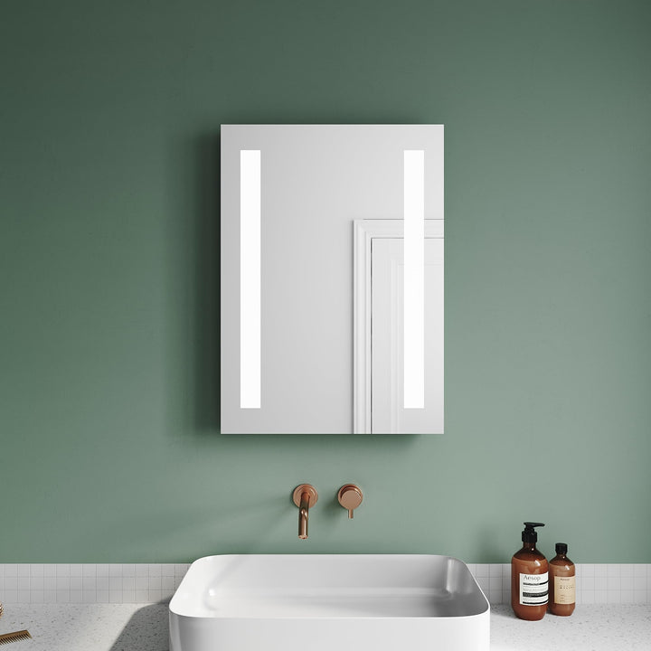 LED Badspiegel 45x60 cm Badspiegel mit Beleuchtung 6400k Kaltesweisses Licht Badezimmerspiegel mit B