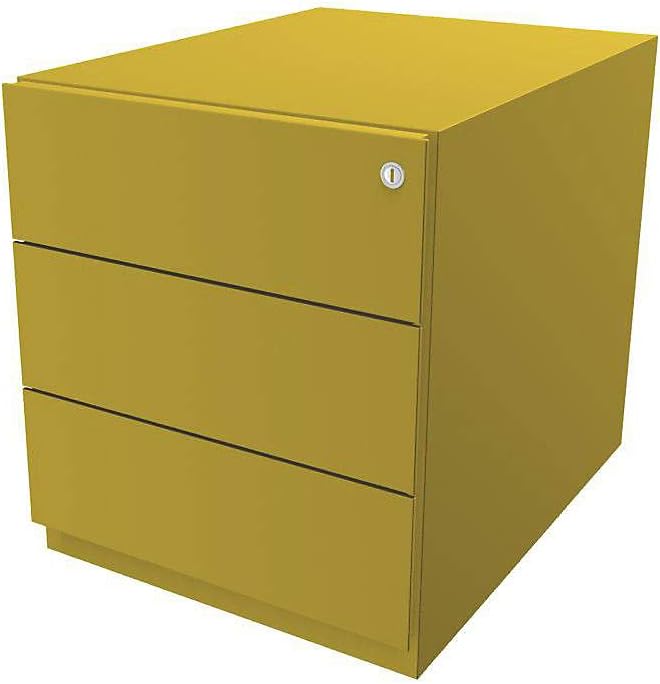 BISLEY Rollcontainer Note mit Griffleiste, 3 Universalschubladen, Metall, 696 Verkehrsweiss, 56.5 x