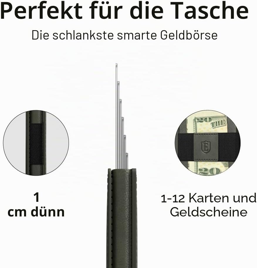 Ekster Parlament - Slim Leather Wallet - RFID Blocking - Quick Card Access Wacholdergrün, Wacholderg