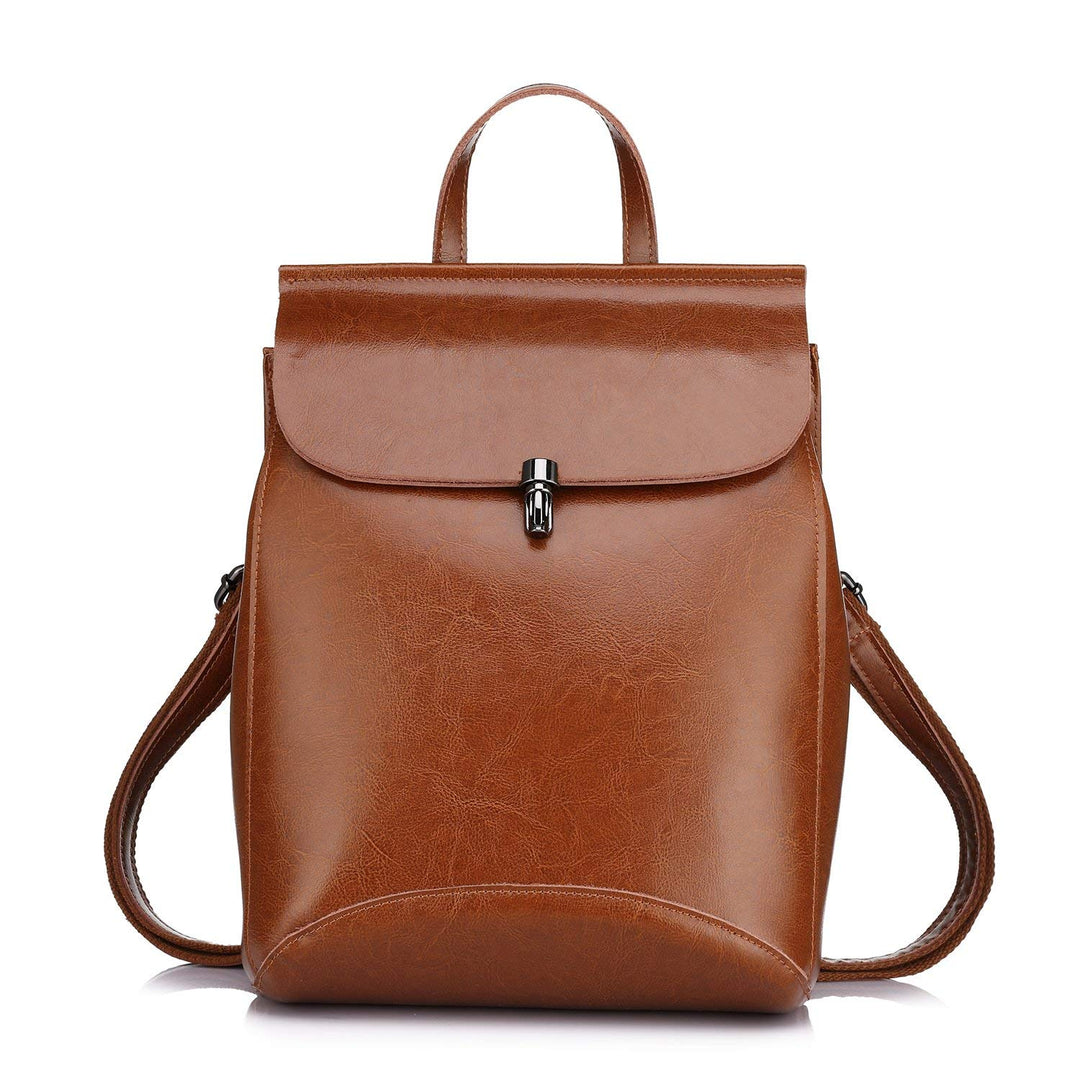 Realer Echtes Leder Rucksäcke Geldbörsen für Frauen Schultertasche Braun, Braun