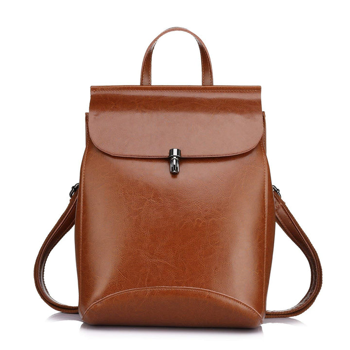 Realer Echtes Leder Rucksäcke Geldbörsen für Frauen Schultertasche Braun, Braun