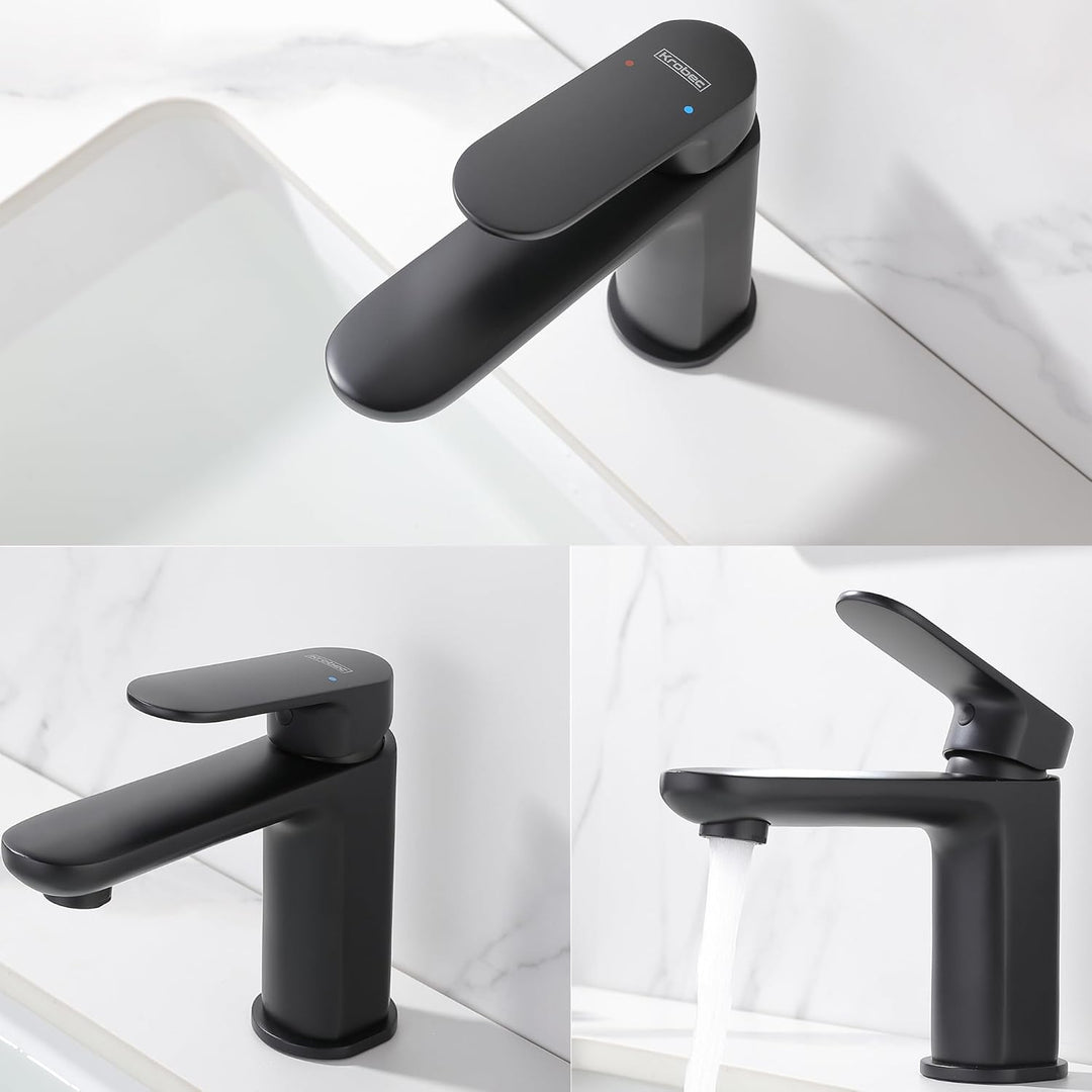 Krobec Einhebelmischer wasserhahn bad,waschtischarmatur mit Wassersparfunktion,wasserhahn gäste wc,c