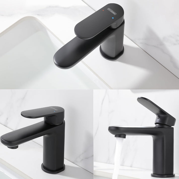 Krobec Einhebelmischer wasserhahn bad,waschtischarmatur mit Wassersparfunktion,wasserhahn gäste wc,c