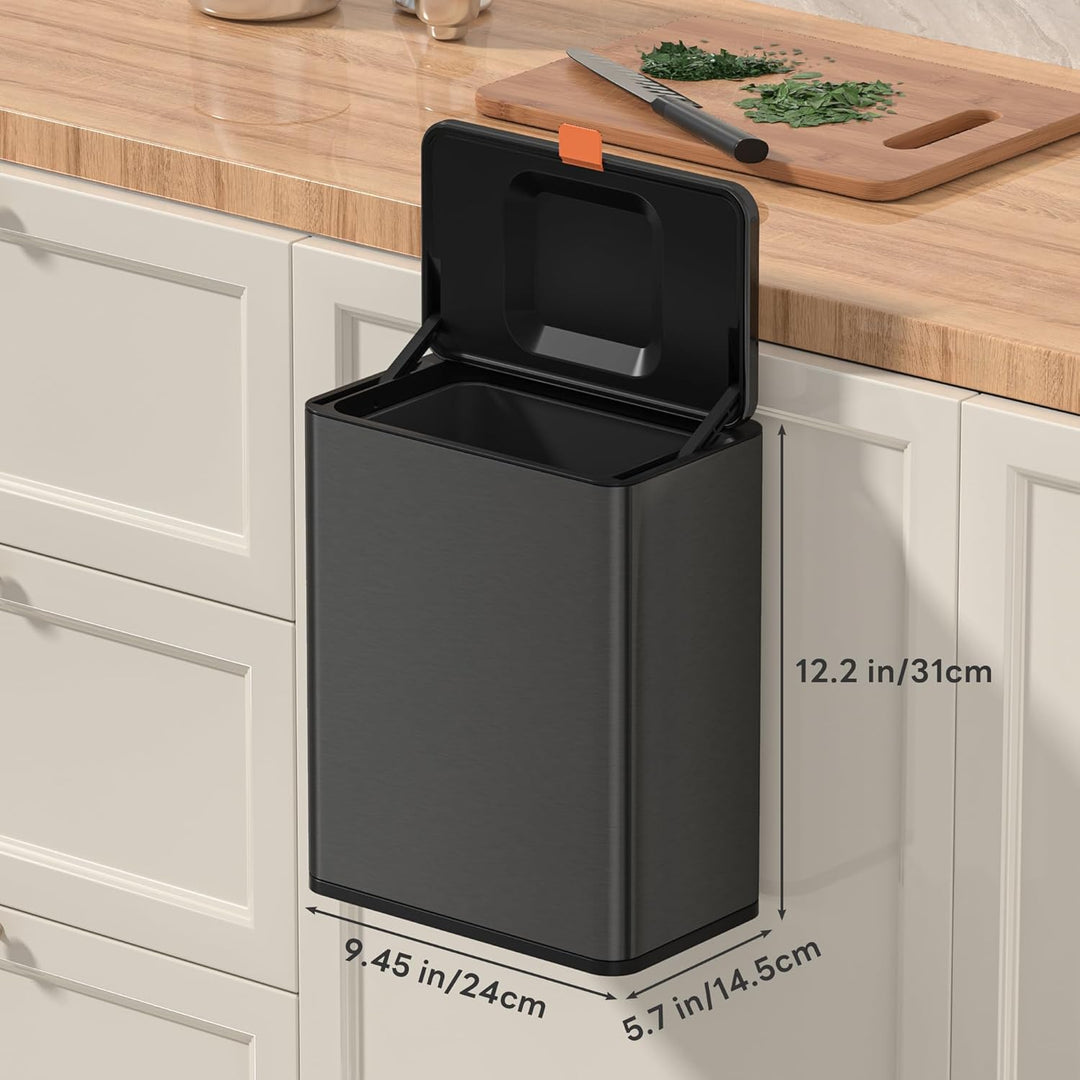 Mbillion Küchenkomposteimer, hängender Mülleimer mit Deckel, 8L/2,1 Gallonen, Edelstahl-Mülleimer fü