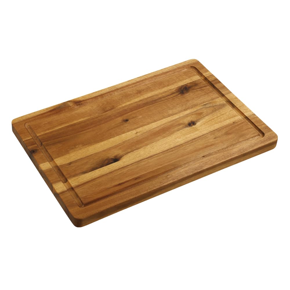 KESPER | Schneidebrett aus FSC®-zertifiziertem Akazienholz mit Saftrille, Masse: 46 x 30 x 2,5 cm |
