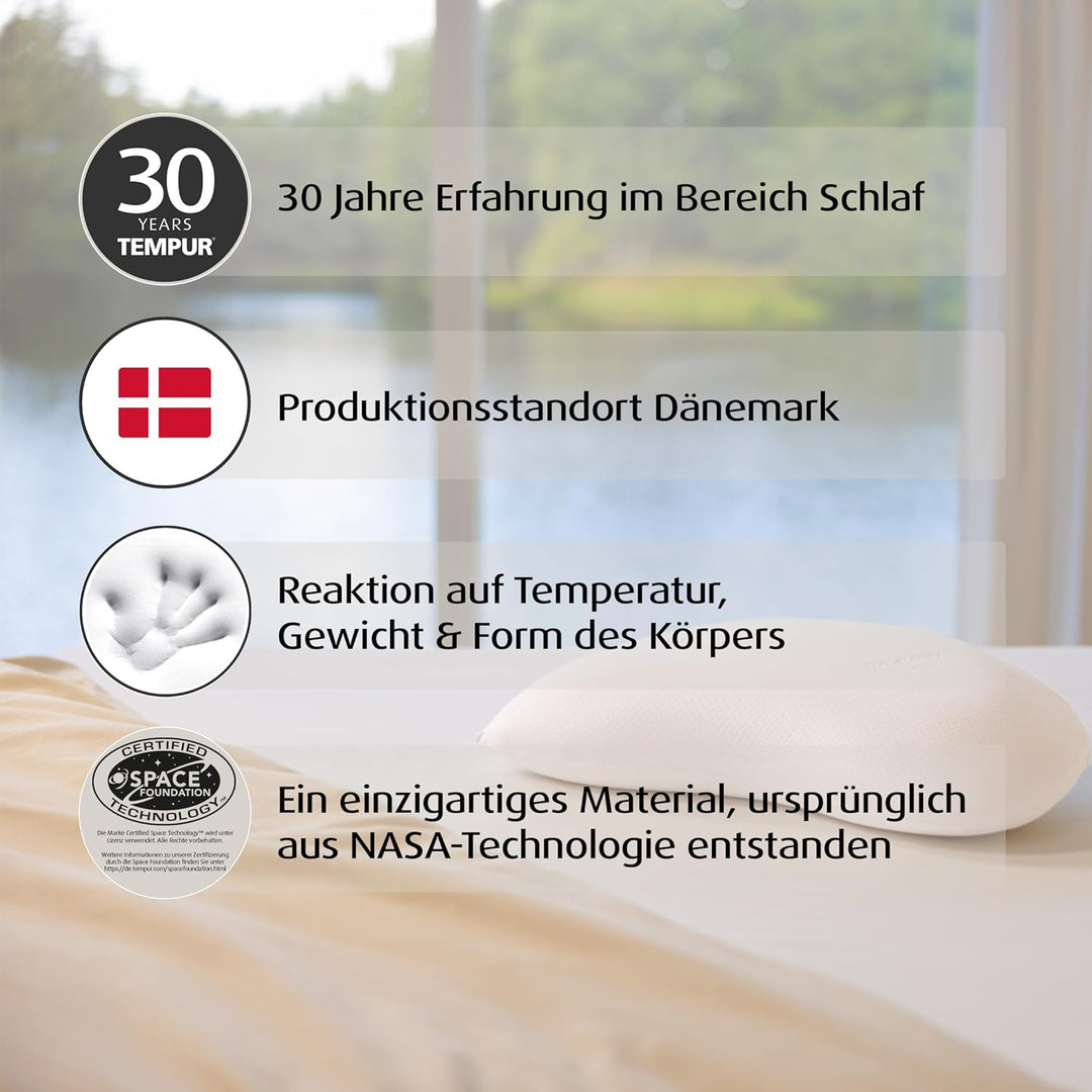 TEMPUR Sonata Kopfkissen Memory Foam, ergonomisches Nackenstützkissen für Rücken- und Seitenschläfer