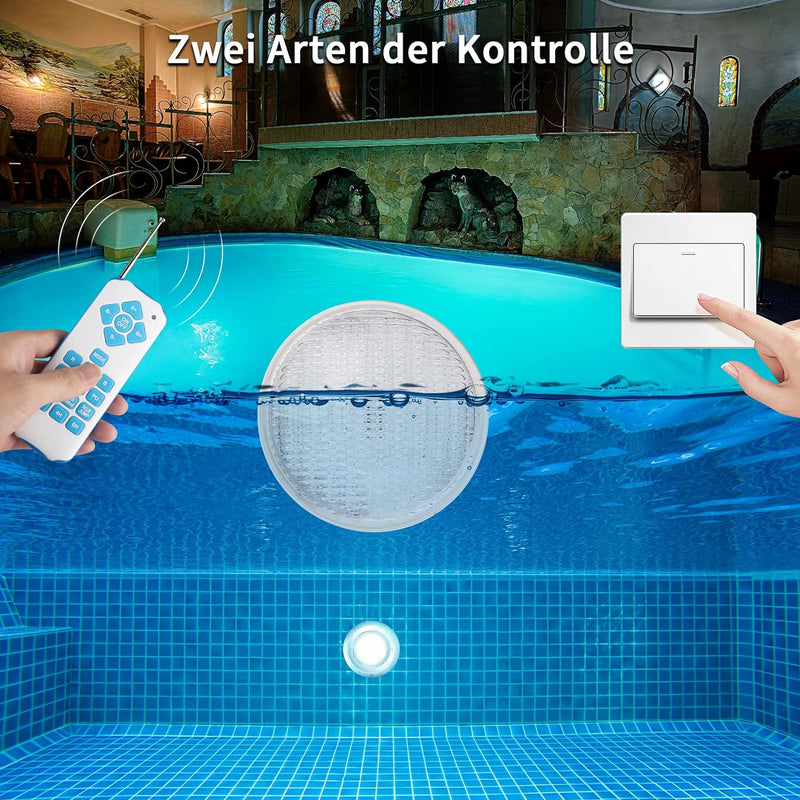 COOLWEST LED Poolbeleuchtung, 54W RGB Poolbeleuchtung Unterwasser Multi Mehrfarbige LED Teichbeleuch