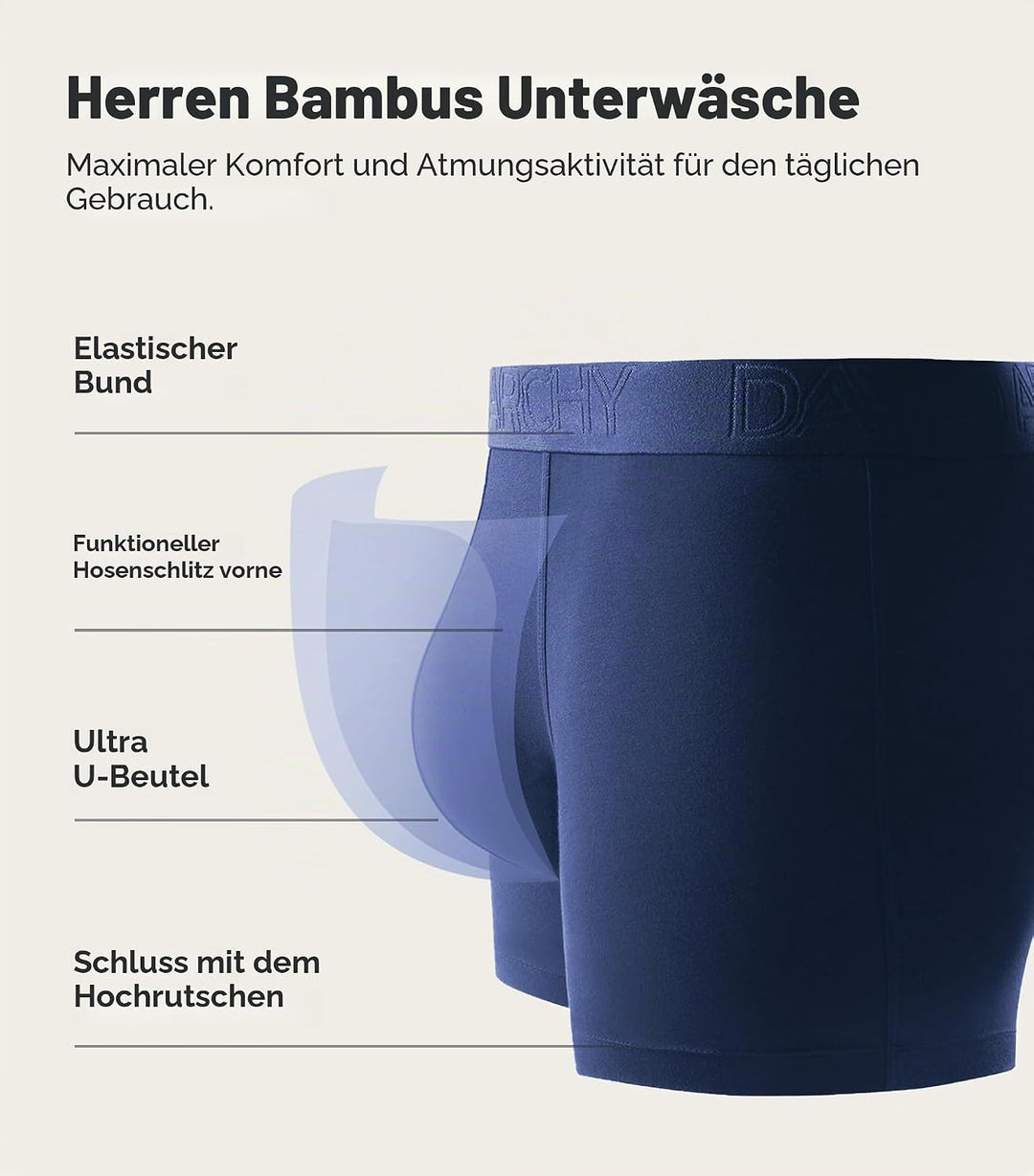 DAVID ARCHY Herren Boxershorts Mehrfachpack, Stretcken Klassischer Retroshorts, Unterhosen Männer, 5