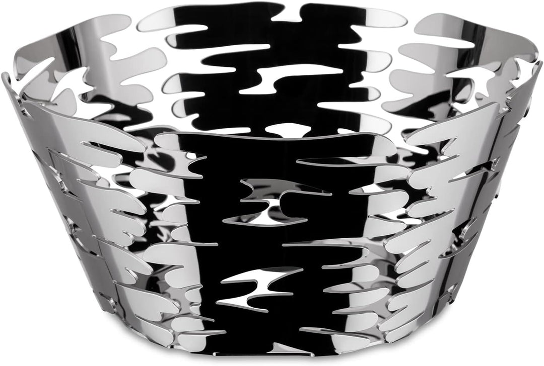 Alessi Barket BM10/21 - Design Korbschale mit durchgebrochener Verzierung, 18/10 Edelstahl, 21 cm