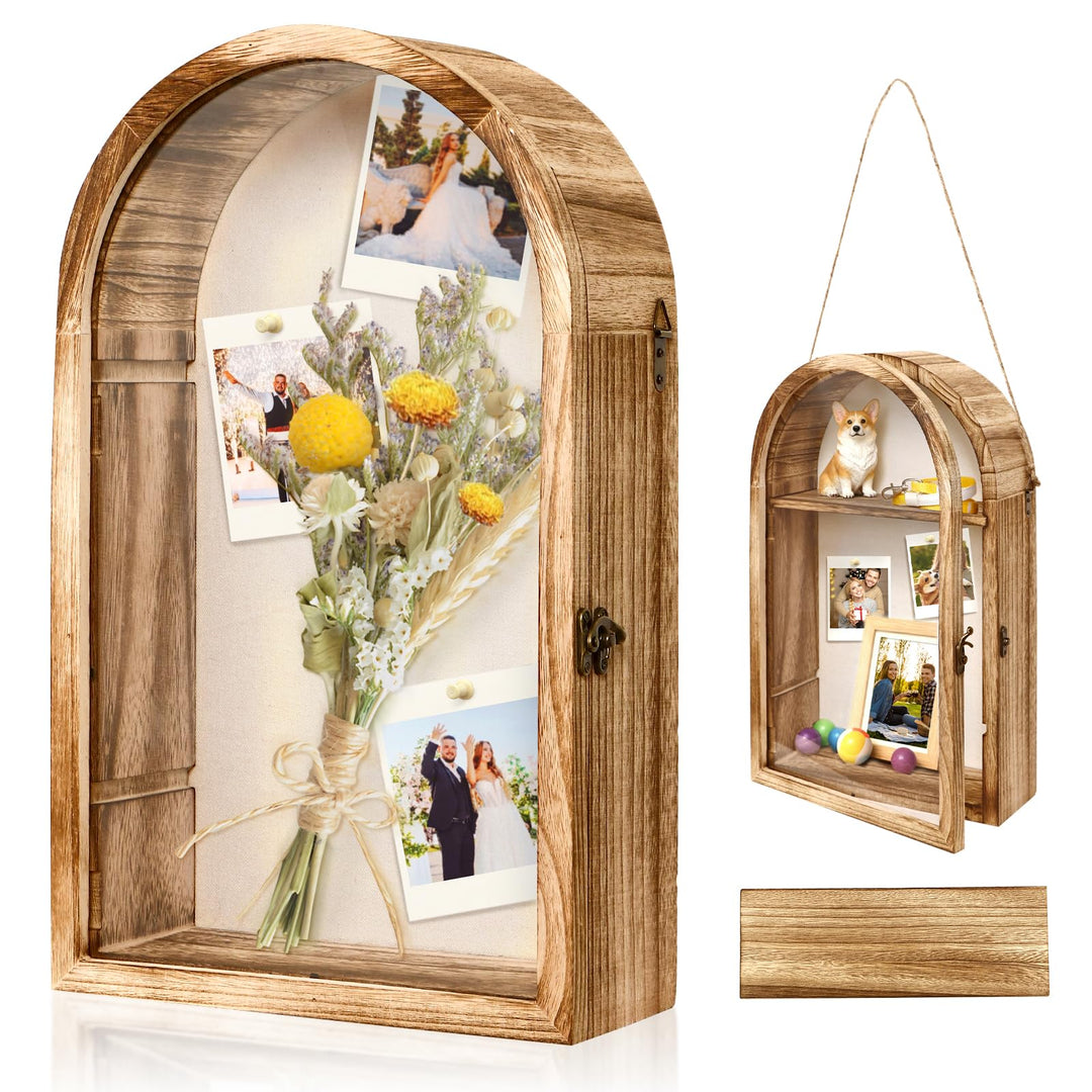 Dremisland 3D Bilderrahmen zum Befüllen Blumen Grosse Schattenbox Vitrine Rahmen mit Flügeltür Bilde